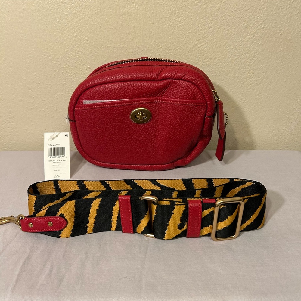 Coach Lunar New Year Camera Bag in 1941 Red Crafted Leather Crossbody Bag.